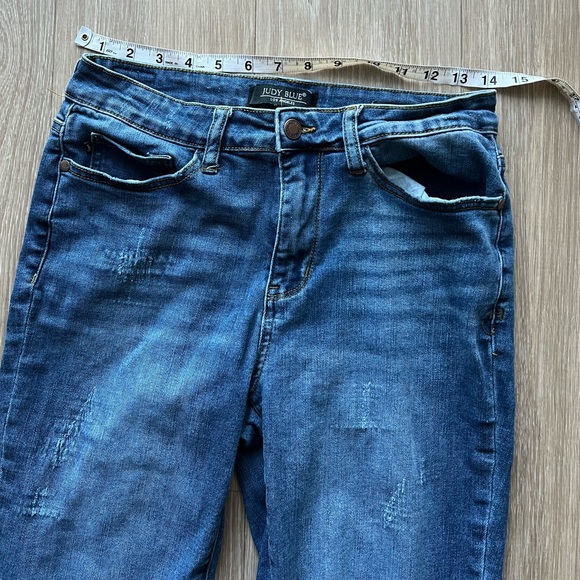 Judy Blue Relaxed Fit Jeans Size 30 Mid Rise Distressed - Picture 5 of 7